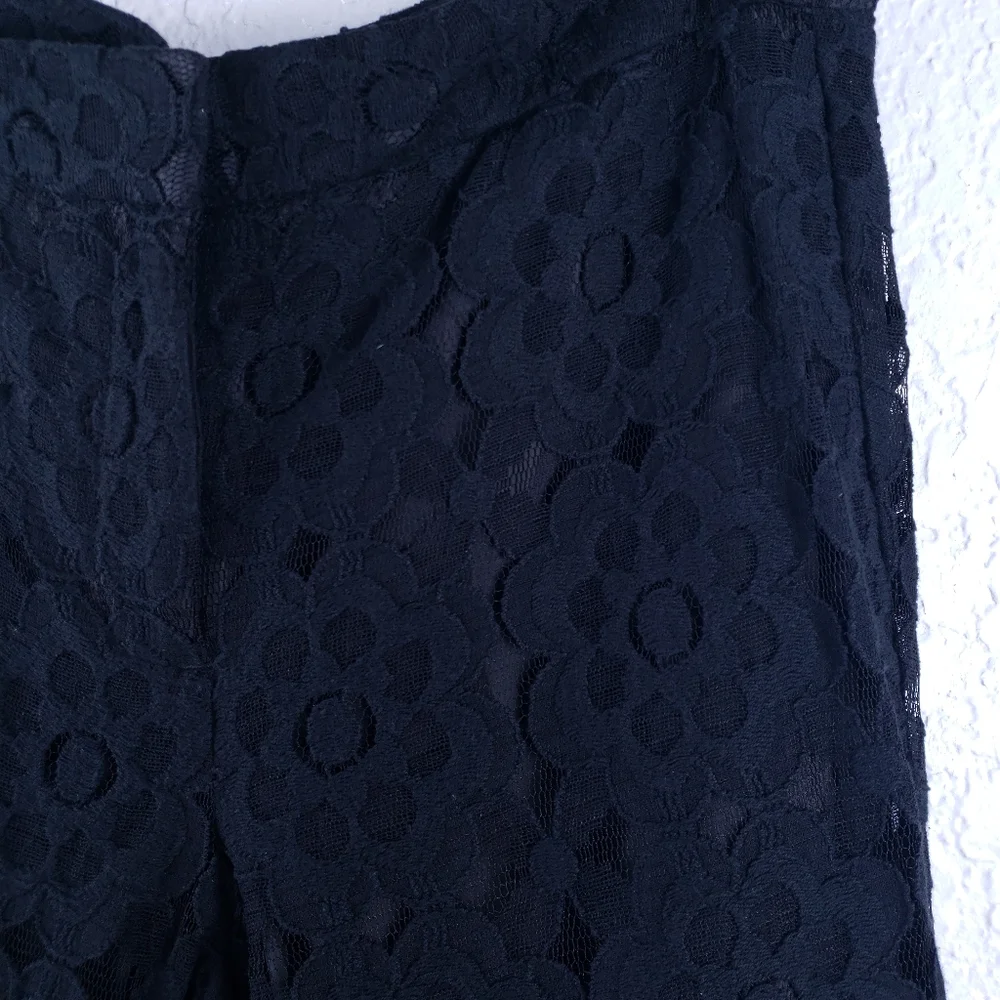 CHELSEA & VIOLET Floral Lace Print Black Pants NWT - Picture 4 of 8